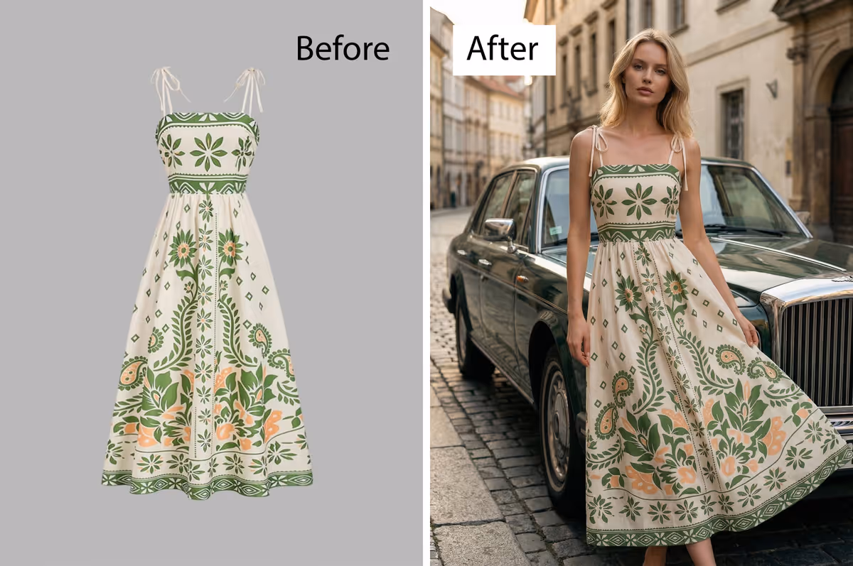 AI Fashion Photoshoot Party Wear - Virtual Dress and Evening Gown Try-On